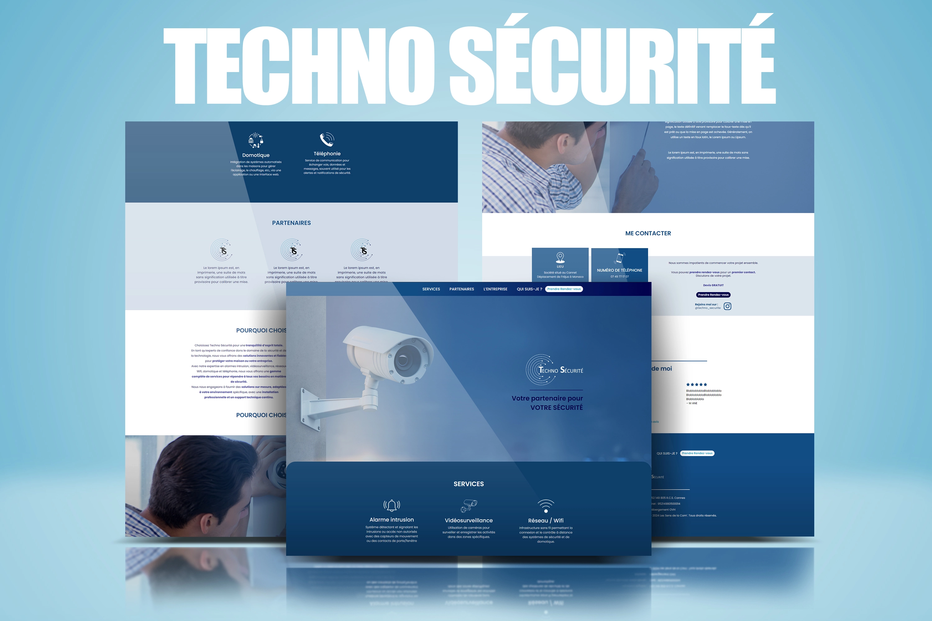Site internet one page pour Techno Sécurité